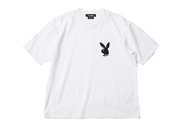 ミスターオリーブ×プレイボーイ、“ウサギと蝶ネクタイ”マークを刺繍であしらったビッグT