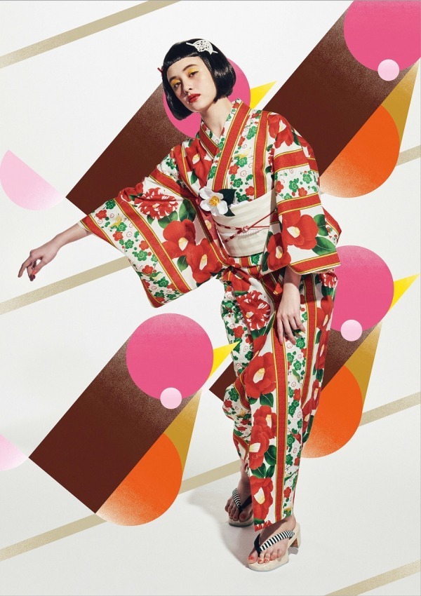 YOKO FUCHIGAMI“祝儀”モチーフ＆新聞紙を再利用した着物を「ふりふ」のイベントで発表｜写真4