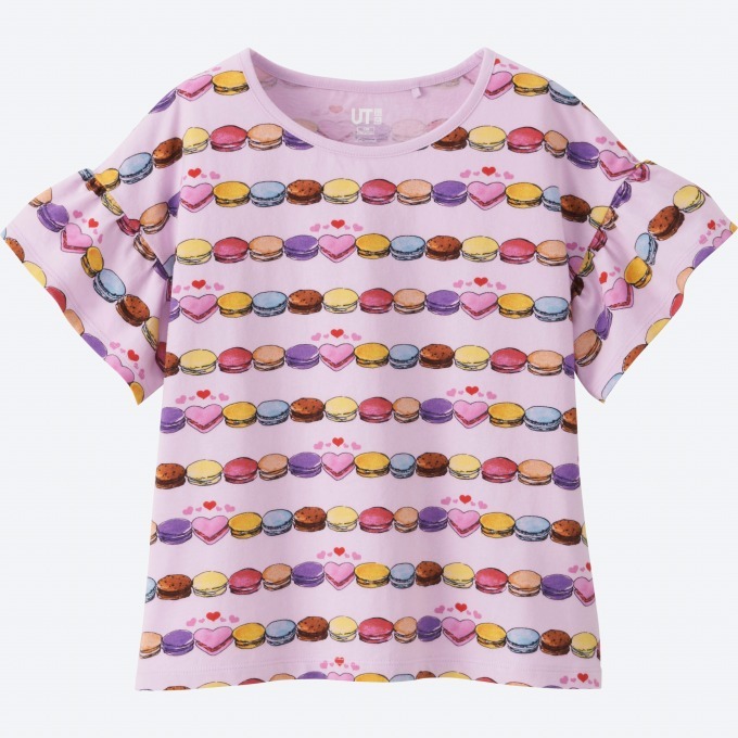 ユニクロ×スクレ・ラデュレ、コラボガールズTシャツ発売、マカロンや 