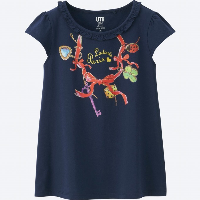 ユニクロ×スクレ・ラデュレ、コラボガールズTシャツ発売、マカロンや 