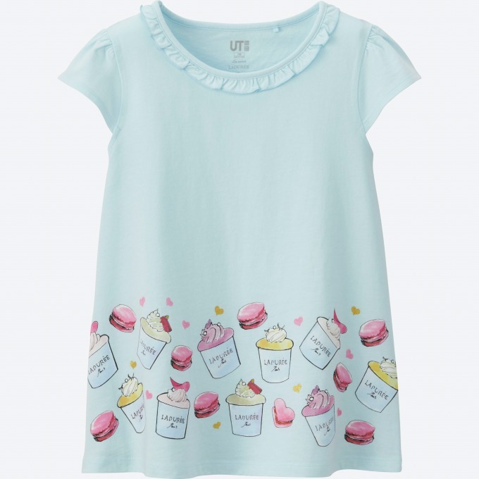 ユニクロ×スクレ・ラデュレ、コラボガールズTシャツ発売、マカロンや 