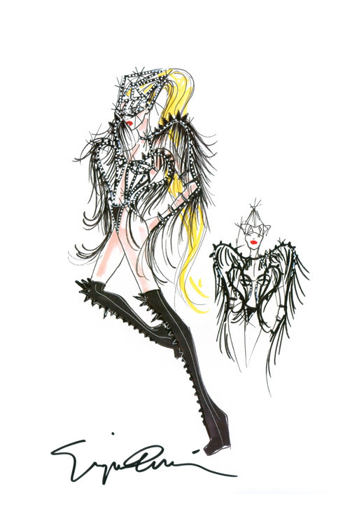 アルマーニ、レディー・ガガのワールドツアーのステージ衣装をデザイン！注目のデザイン画を発表 | 写真