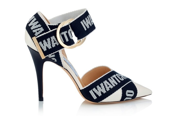 ジミー チュウ18年プレフォール、Dリングベルトシューズや"I WANT CHOO"ロゴサンダル