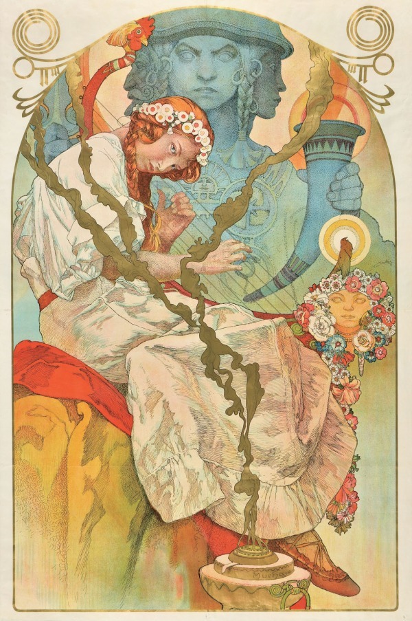 アルフォンス・ミュシャ ポスター《「スラヴ叙事詩」展》(部分) 1928年 チマルコレクション