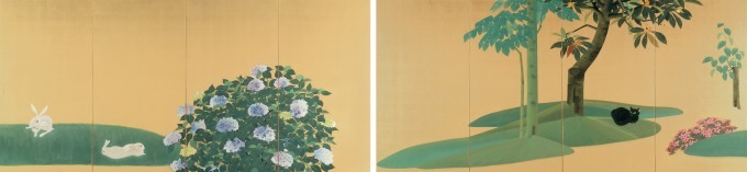 速水御舟《翠苔緑芝》1928(昭和3)年 紙本金地・彩色 山種美術館
