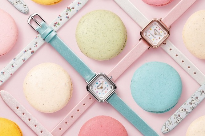 スクレ・ラデュレ「マカロン」イメージの新ウォッチ、シチズンのウィッカとコラボ