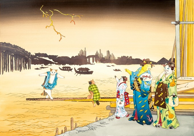 すみだ北斎美術館「ますむらひろしの北斎展」漫画『アタゴオル』×「冨嶽三十六景」