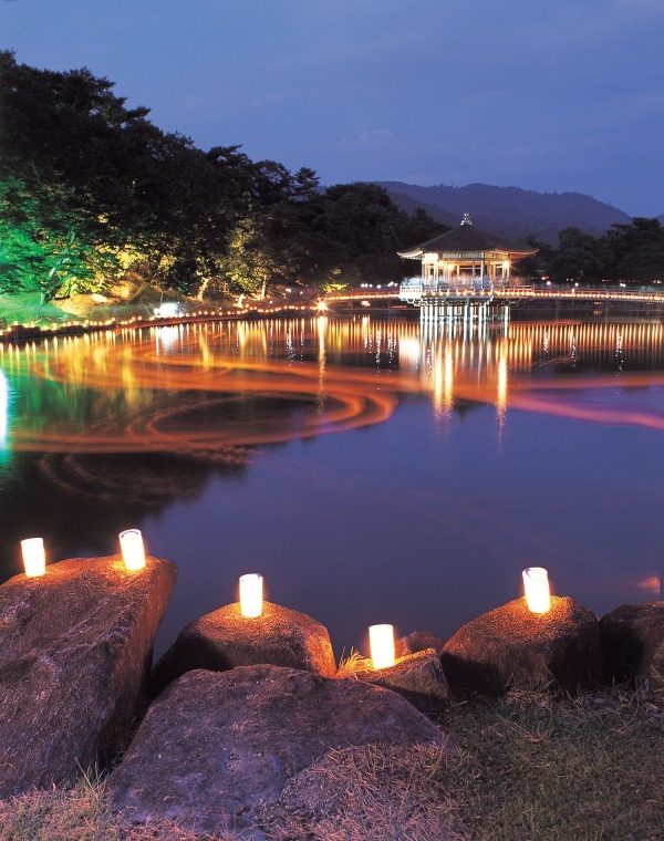 奈良の夏の風物詩「なら燈花会」春日大社や東大寺を1万本超のろうそくの灯りが包み込む | 写真