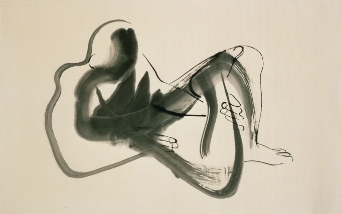 イサム・ノグチ《北京ドローイング(横たわる男)》
1930年 インク、紙 イサム・ノグチ庭園美術館(ニューヨーク)蔵