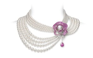 MIKIMOTO リボンモチーフ 真珠 ネックレス ミキモト新作ハイジュエリー「ジュ ドゥ リュバン‐リボンの戯れ