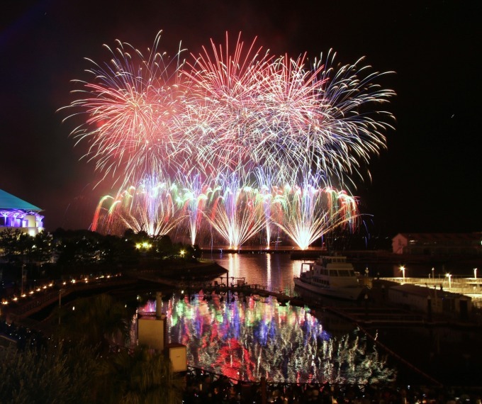 横浜・八景島シーパラダイスで夏のイベント、イルカショー”ずぶ濡れ演出”&水辺の花火