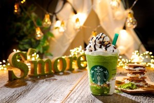 (非売品)スターバックス特大ポスターバナータペストリー限定あずき抹茶 スターバックス、桜をイメージした「さくら抹茶 with さくら