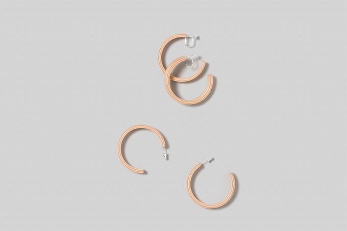 plywood hoop earrings 25,000円＋税