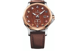 スイス時計ブランド「コルム」新作、"ヨット"をイメージした文字盤に船デッキの木材使用