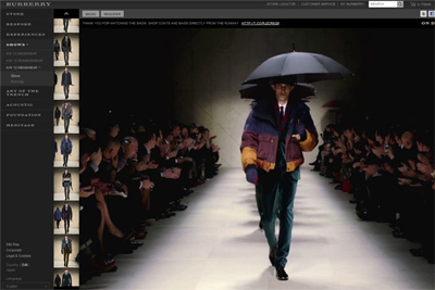 バーバリー プローサム2013年春夏コレクションをライブストリーミングで配信
