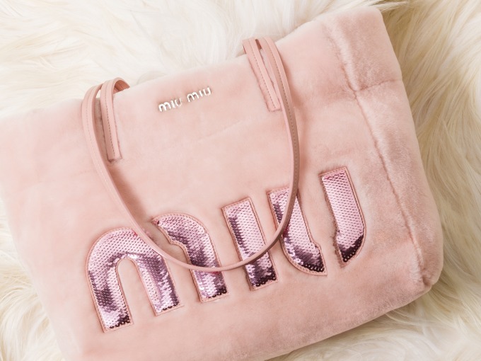 ミュウミュウ miu miu ファーバスケットバッグ ハンドバッグ レ