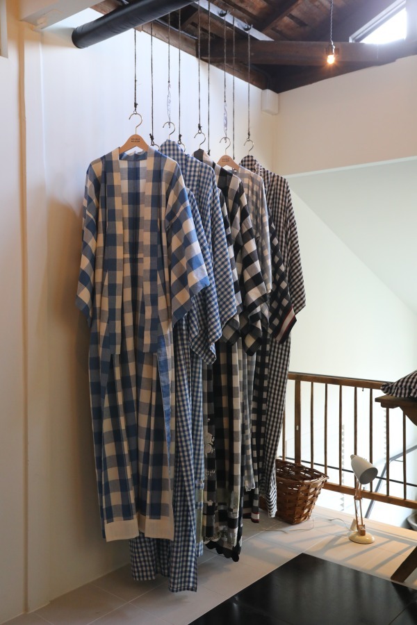 ドゥーブルメゾン double maison ギンガムチェック ガウン コート ドゥーブルメゾンの世界に触れる ＝ DOUBLE MAISON's Closet