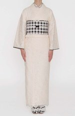 mie様　着物・着物ドレス 黒と白のチェック柄 mie様 着物・着物ドレス 黒と白のチェック柄 クール系 白黒
