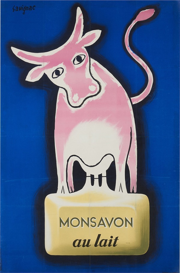 《牛乳石鹸モンサヴォン》1948/1950年 ポスター(リトグラフ、紙) パリ市フォルネー図書館蔵