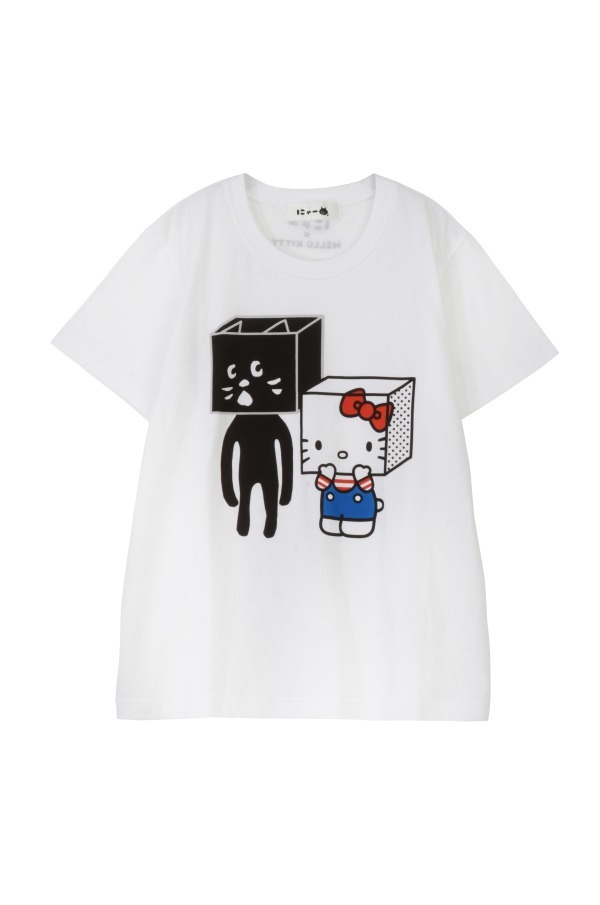 にゃー」×ハローキティのコラボTシャツ - ふたりが”はこ”の形になって ...