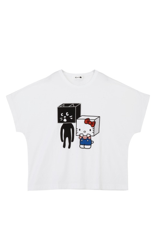 ハローキティ　Nina mew コラボTシャツ Ninamew ハローキティープリントTシャツ （WH） -アウトレット