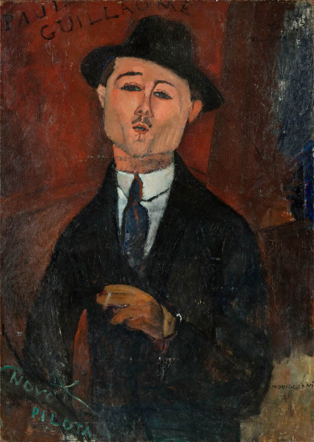 アメデオ・モディリアーニ《新しき水先案内人ポール・ギヨームの肖像》1915年、油彩・厚紙を貼った合板、105×75cm
Photo © RMN-Grand Palais (musée de l