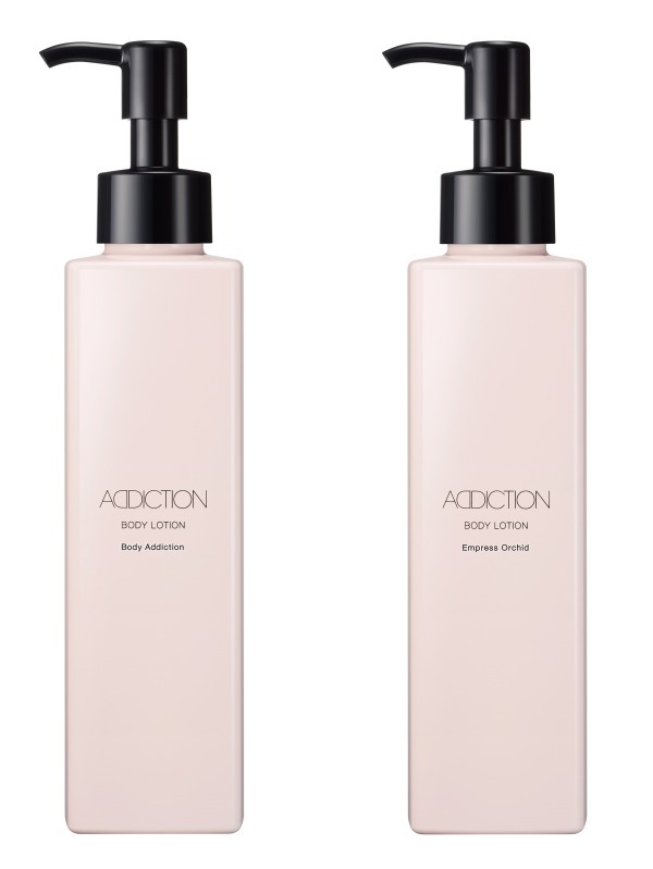 左から) アディクション　ボディローション Body Addiction、Empress Orchid 195ｍL 各3,000円＋税＜限定品＞