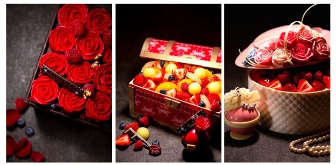 グランドプリンスホテル新高輪のクリスマススイーツ、いちごやメロンを贅沢に詰めた宝石箱のケーキ｜写真1