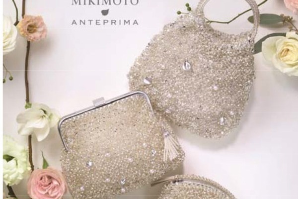 ミキモト　ドレスバッグ アンテプリマ×ミキモト「パール＆バラの花びらモチーフ」を飾っ