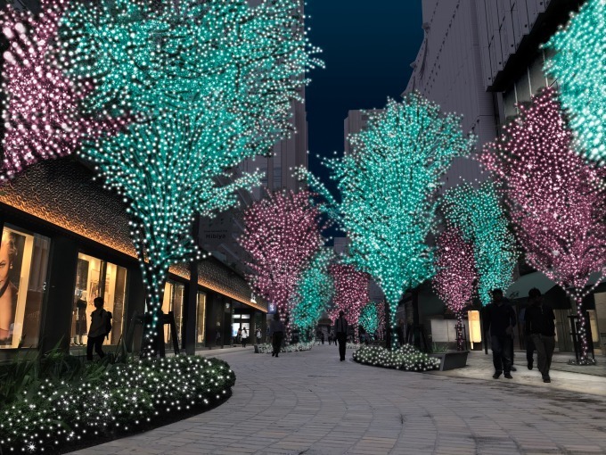 東京ミッドタウン日比谷の初イルミネーション、宇宙を表現したクリスマスツリー＆季節で変わるライトアップ｜写真22