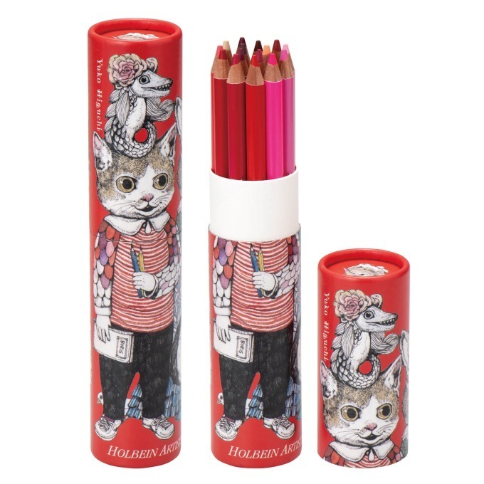 ヒグチユウコが手掛ける“猫”モチーフの文房具、きのこ＆猫を描いた「おどうぐばこ」や色鉛筆セット | 写真