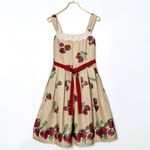 エミリーテンプルキュート　苺ゴブランスカート　ベージュ Strawberry Pattern Gobelin Skirt (2006) by Emily Temple Cute