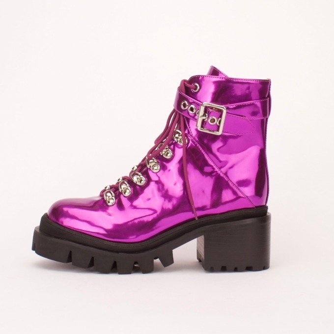 国内発★JEFFREY CAMPBELL//コラージュ風レースアップブーツ JEFFREY CAMPBELL】コラージュ風レースアップブーツ-35(22.5
