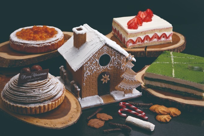 グランド ハイアット 福岡のクリスマスケーキ、あまおうショートケーキや和栗モンブランがセットに｜写真1