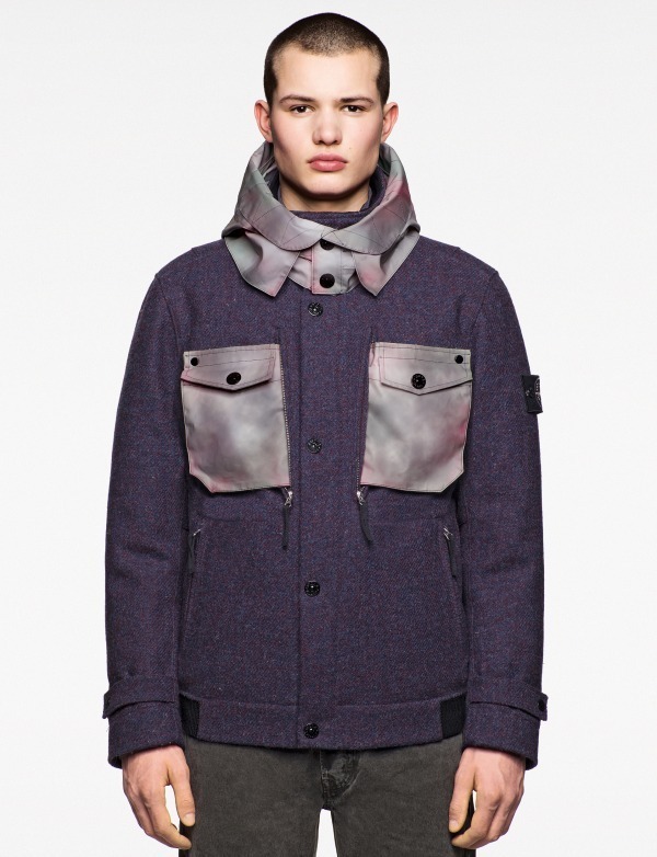 ストーンアイランド×ハリスツイードのジャケットコート、“気温で色が変化”する着脱可能なフード付｜写真6