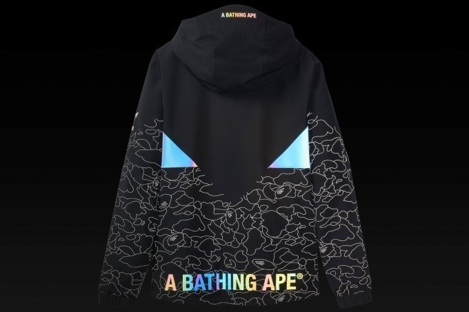 アディダス スノーボーディング×ベイプ、リフレクター素材で配したカモ柄ボードウェアなど