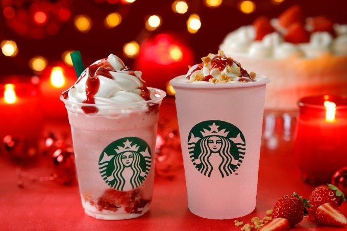 スターバックスの新作 クリスマス ストロベリー ケーキ フラペチーノ クリスマスケーキを再現 ファッションプレス