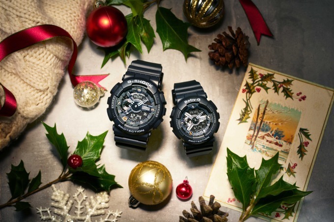 G-SHOCKとBABY-Gのクリスマス限定ペアウオッチ、マットブラックに輝く3 ...