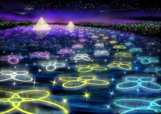 栃木・あしかがフラワーパークのイルミネーション、花畑にかかる虹＆池で輝くピラミッドが初登場｜写真3