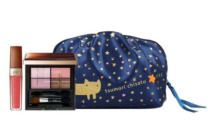 ツモリチサト×エストのクリスマスコフレ - 選べるルージュ＆アイシャドウ、ネコのポーチ付き