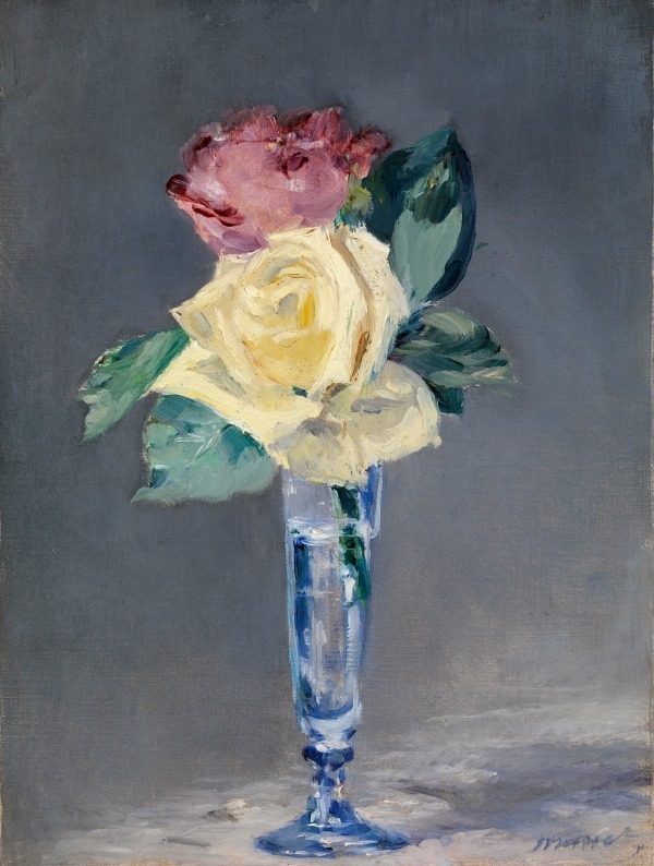 エドゥアール・マネ《シャンパングラスのバラ》1882年、油彩・カンヴァス