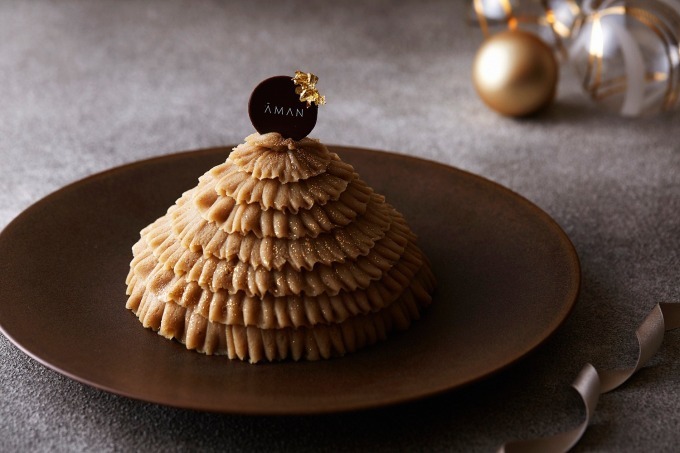 アマン東京のクリスマスケーキ - 国産和栗をふんだんに使った“ツリー”のようなモンブラン | 写真