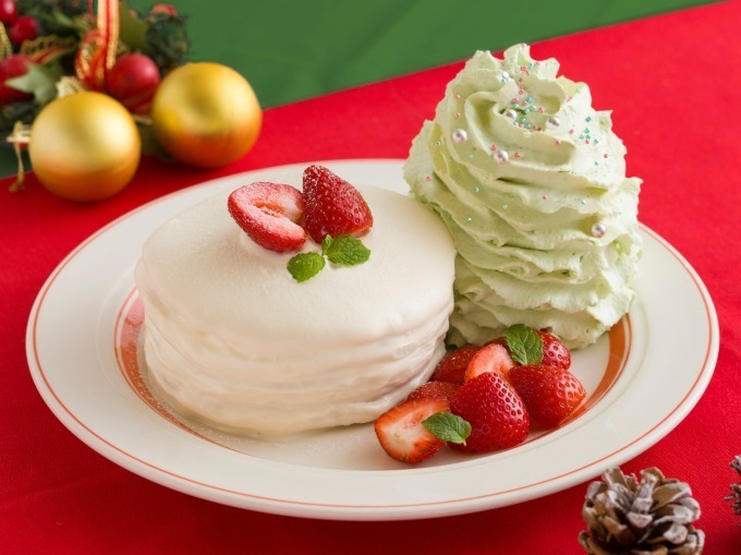 エッグスンシングス、“ショートケーキ”がモチーフのクリスマス限定パンケーキ｜写真1