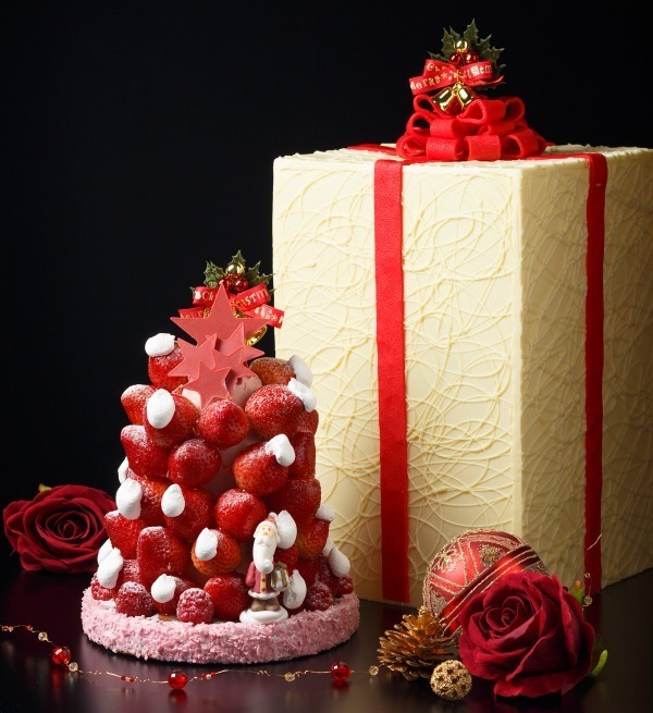 浅草ビューホテル"苺のクリスマスツリー"ケーキ、ホワイトチョコボックスもセットに｜写真1