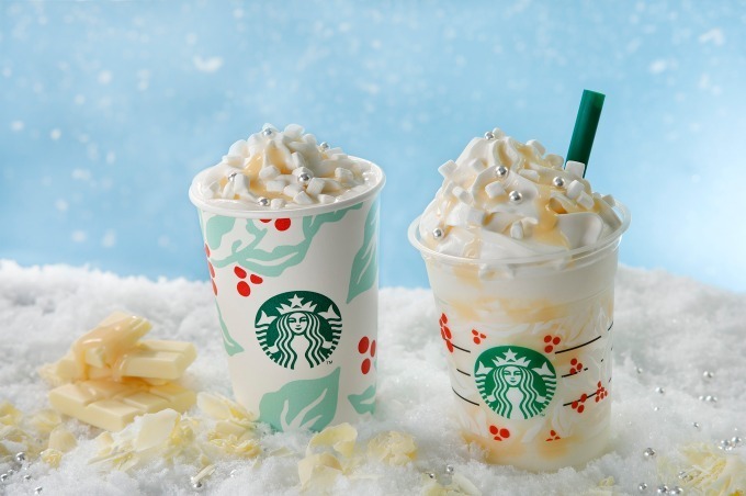 スターバックス「ホワイト チョコレート スノー フラペチーノ」限定発売、ホワイトクリスマスをイメージ | 写真