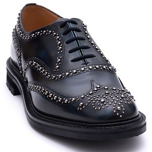Charch's DOWNTOWN チャーチ 美品】チャーチ DOWNTOWN ウイング バイカラー 黒 インディゴ 70