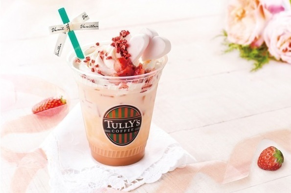 タリーズコーヒー“苺尽くし”のロイヤルミルクティー銀座三越コミュ限定で発売、ハート型マシュマロ付き