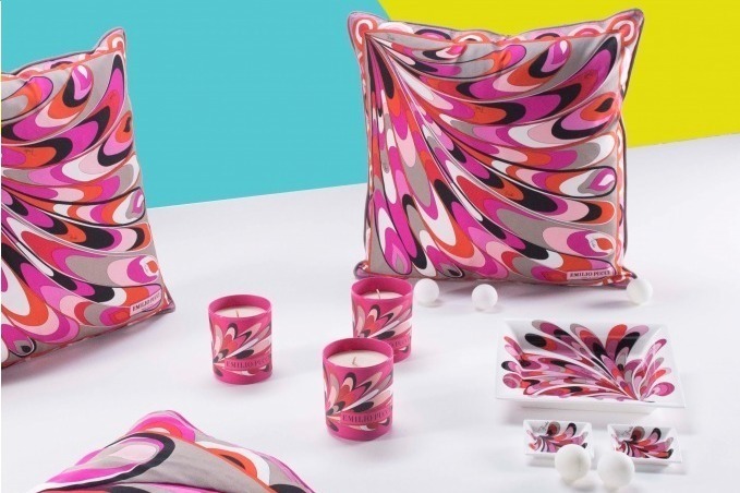EMILIO PUCCI クッション 　エミリオ・プッチ　イエロー ピンク EMILIO PUCCI クッション エミリオ・プッチ イエロー ピンク