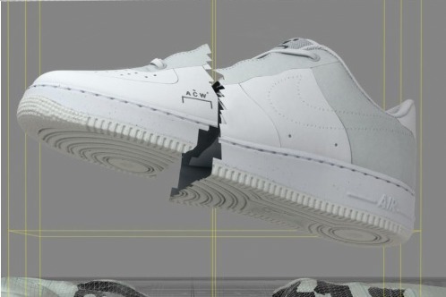 ナイキ×サミュエル・ロスのア コールド ウォール「エア フォース 1」新素材フライレザーのスニーカー