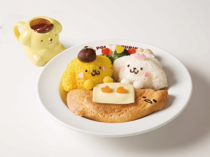 「ポムポムプリンカフェ」のバレンタイン＆ホワイトデー、“ぐでたまこたつ”に入ったプリンのオムライス｜写真1